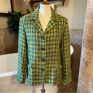 R.Q.T. Green tweed blazer size 16